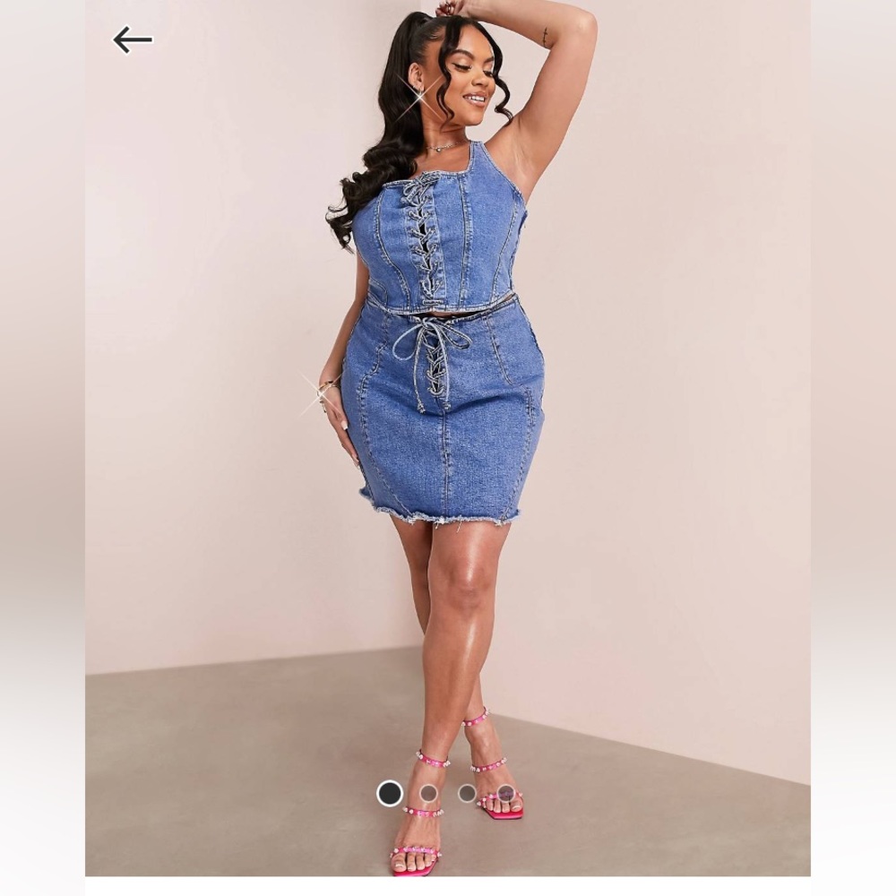 ASOS Luxe Denim Corset and Skirt